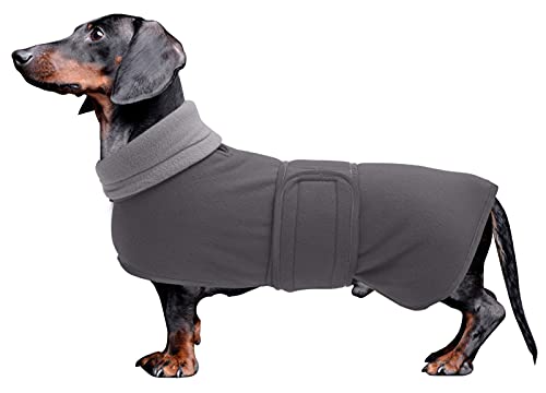 MOREZI Winterhundejacke mit wattiertem Flusenfutter, verstellbarem Klettknopf...